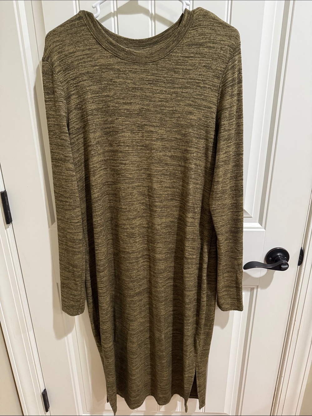 Prologue Olive Marled Long Sleeve Knit Dress